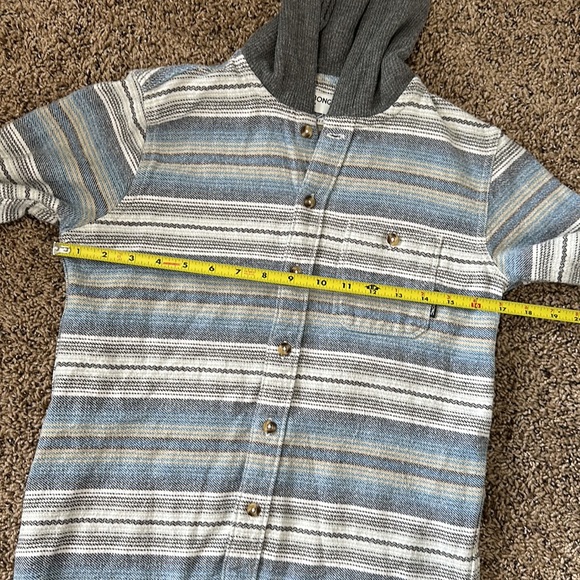 Billabong Women's Core Fit/Stretch Striped Hooded Button Down Sweatshirt Small - Picture 13 of 14